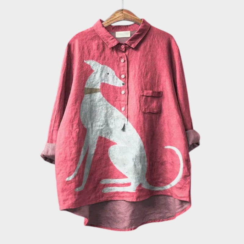 BEAUMONT NICE | BLOUSE MOTIFS CHIENS POUR FEMMES
