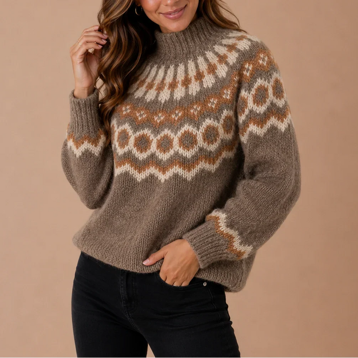 BEAUMONT NICE | PULL COL ROLLÉ RIBBÉ POUR FEMMES