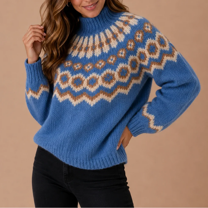 BEAUMONT NICE | PULL COL ROLLÉ RIBBÉ POUR FEMMES