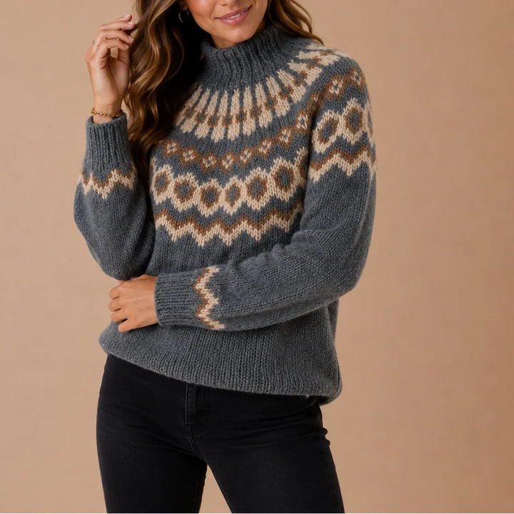 BEAUMONT NICE | PULL COL ROLLÉ RIBBÉ POUR FEMMES