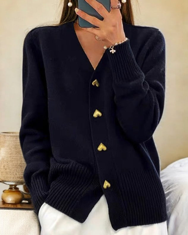 BEAUMONT NICE | GILET À BOUTON EN FORME DE CŒUR POUR FEMMES