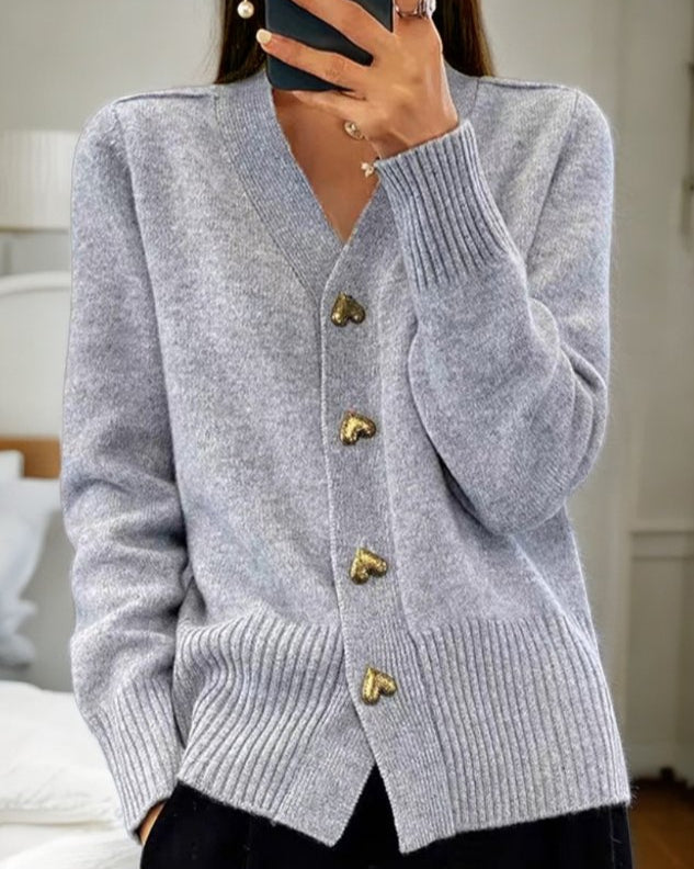 BEAUMONT NICE | GILET À BOUTON EN FORME DE CŒUR POUR FEMMES