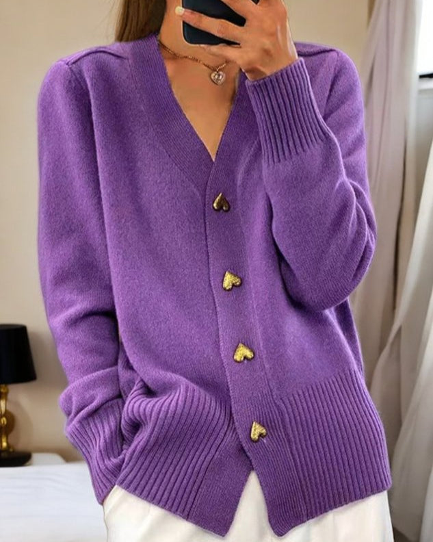 BEAUMONT NICE | GILET À BOUTON EN FORME DE CŒUR POUR FEMMES