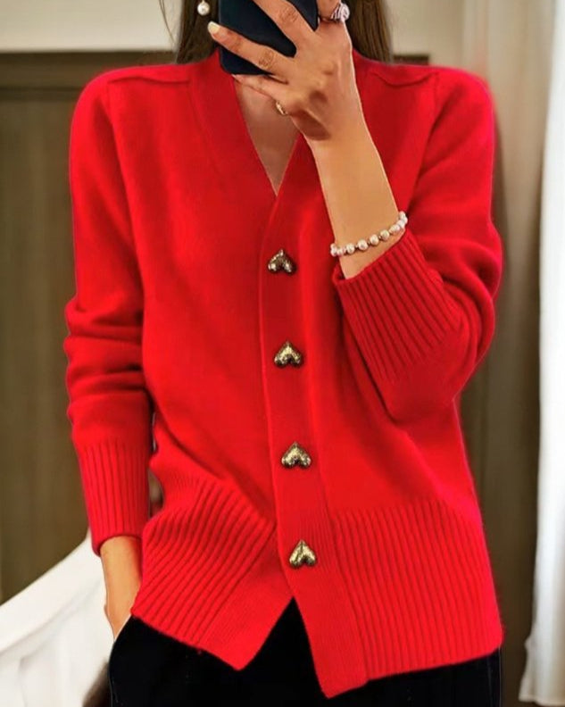 BEAUMONT NICE | GILET À BOUTON EN FORME DE CŒUR POUR FEMMES