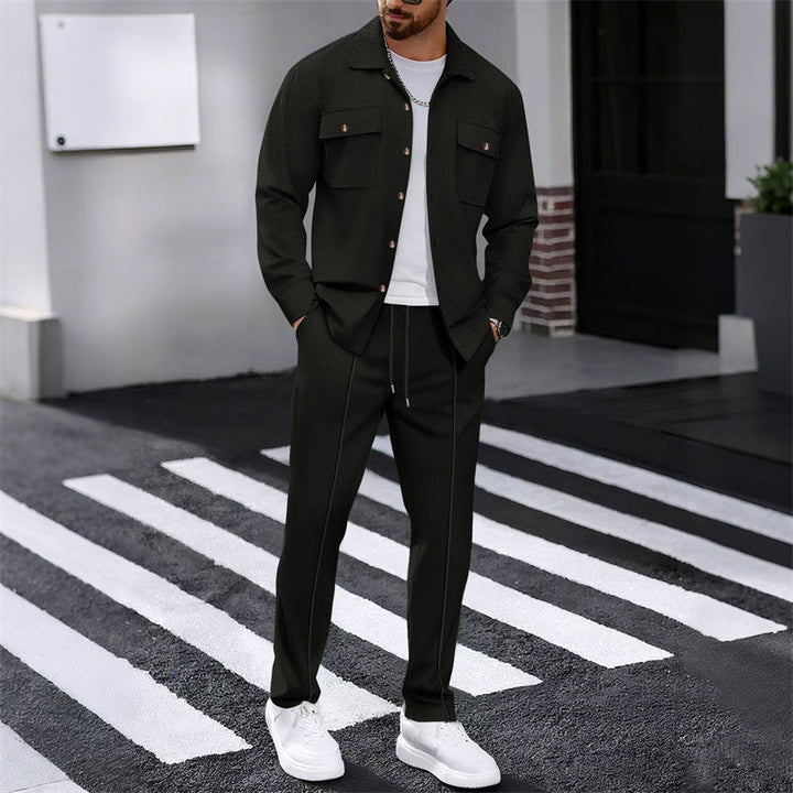 WAFFLE SET TROUSERS SHIRT FOR MEN
