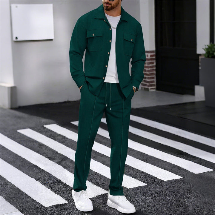 WAFFLE SET TROUSERS SHIRT FOR MEN