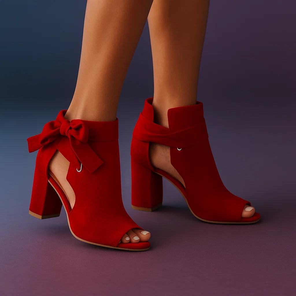 BEAUMONT NICE | TALON BLOC PEEP-TOE EN DAIM POUR FEMME