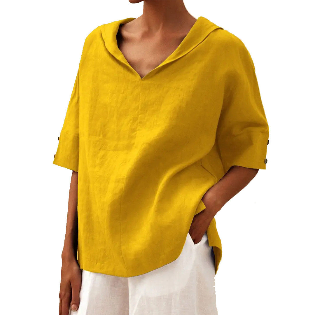 BEAUMONT NICE | BLOUSE EN LIN À COL EN V POUR FEMMES